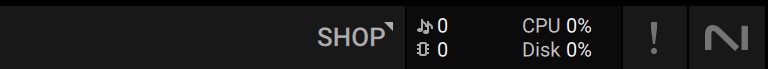 The System Performance Meters displaying CPU, Disk, and RAM related information.